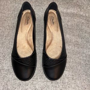 Black leather shoes